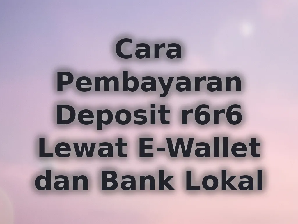 Cara Pembayaran Deposit r6r6 Lewat E-Wallet dan Bank Lokal